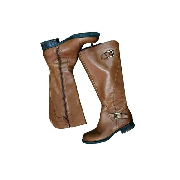 Franco Sarto Women's Perk Motorcycle Boot 7M Smooth Cognac Leather - Picture 5 of 10